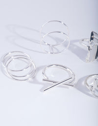 Silver Mixed Body Ring Pack - link has visual effect only