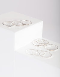 Silver Eternal Diamante Ring Pack - link has visual effect only
