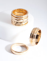 Gold Solid Band Ring Stack 8 Pack - link has visual effect only