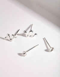 Sterling Silver Diamante Snake Earring 2 Pack - link has visual effect only