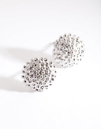 Rhodium Crater Stud Earrings - link has visual effect only