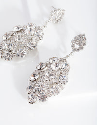 Silver Oval Gem Cluster Earrings - link has visual effect only