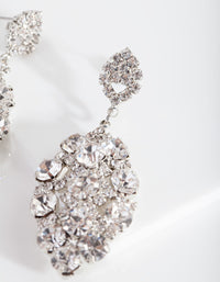 Silver Oval Gem Cluster Earrings - link has visual effect only