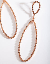 Rose Gold Large Diamante Teardrop Earrings - link has visual effect only