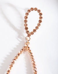 Rose Gold Large Diamante Teardrop Earrings - link has visual effect only