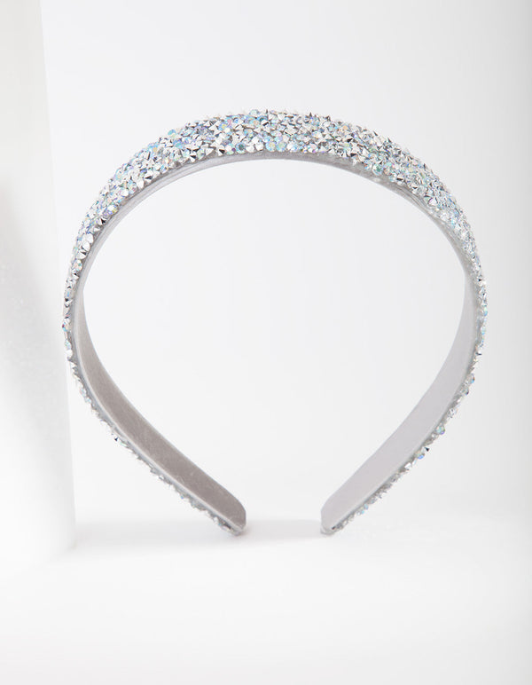 Kinder zilveren glitter hoofdband