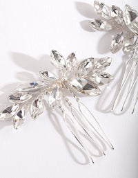 Silver Floral Gem Hair Pin 2 Pack - link has visual effect only