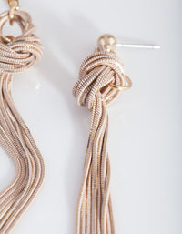 Pink and Gold Thread Chain Knot Earrings - link has visual effect only