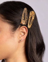 Gold Speckled Hair Clip 2 Pack - link has visual effect only