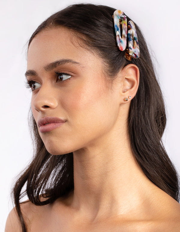 Pastel Multi Colour Hair Clip 2 Pack
