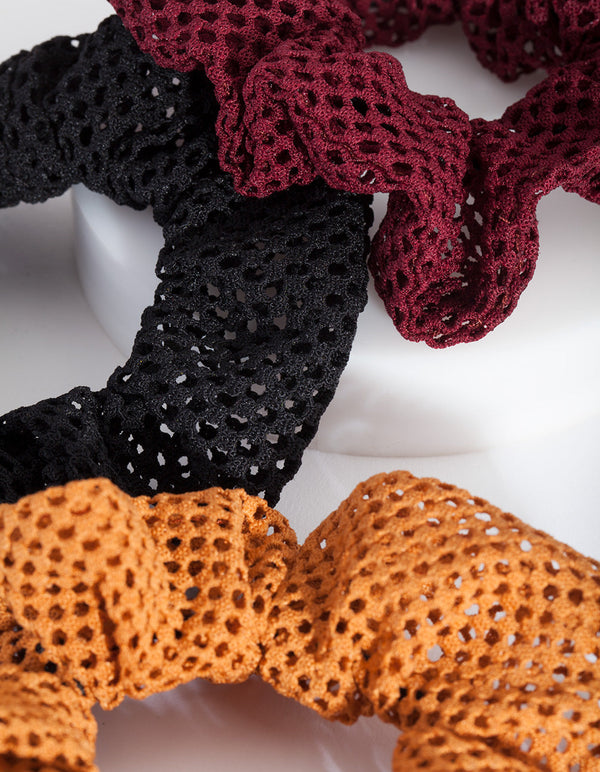Mesh Neutral Scrunchie 3 Pack