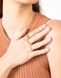 Gold Diamante Textured Ring Pack - link has visual effect only