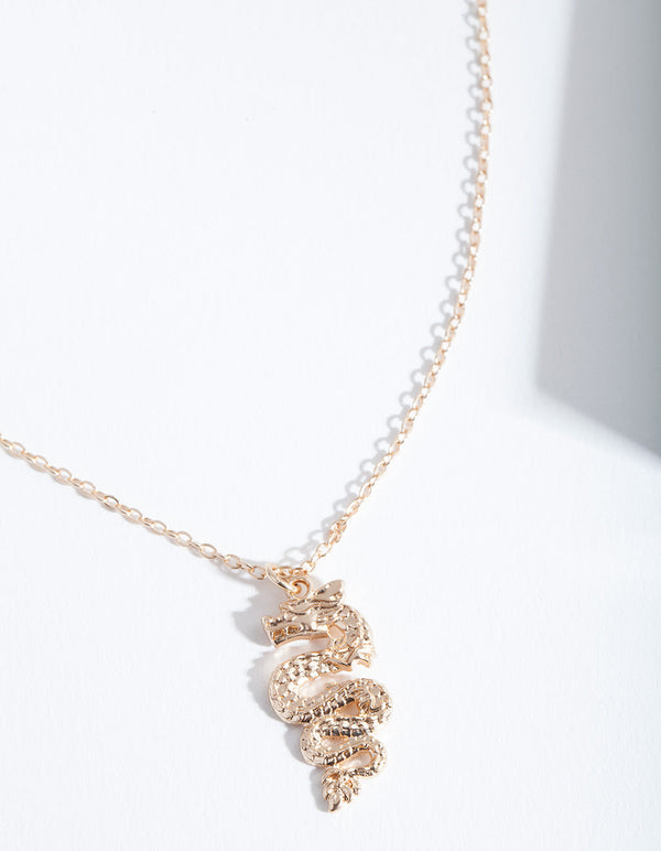 Gold Short Dragon Necklace