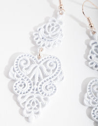 White Large Filigree Drop Earrings - link has visual effect only