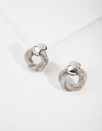 Rhodium Twist Chain Earrings - link has visual effect only
