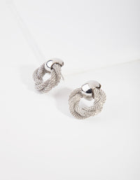 Rhodium Twist Chain Earrings - link has visual effect only