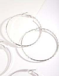 Silver Fine Hoop Earring 2 Pack - link has visual effect only