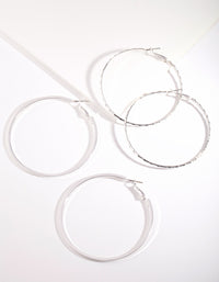 Silver Fine Hoop Earring 2 Pack - link has visual effect only