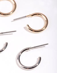 Mixed Metal 10mm Hoop Earring Pack - link has visual effect only