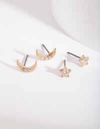 Gold Celestial Diamante Earring Pack - link has visual effect only