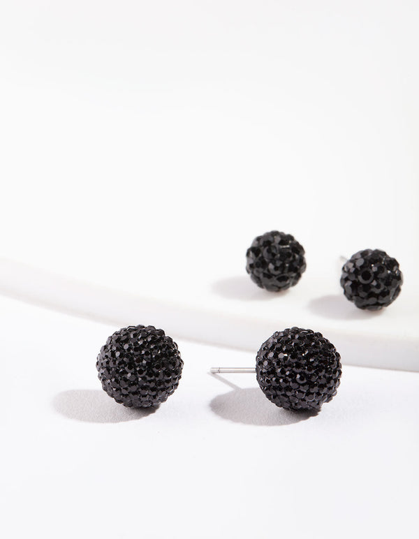Czarne kolczyki Jelly Ball (2 sztuki)