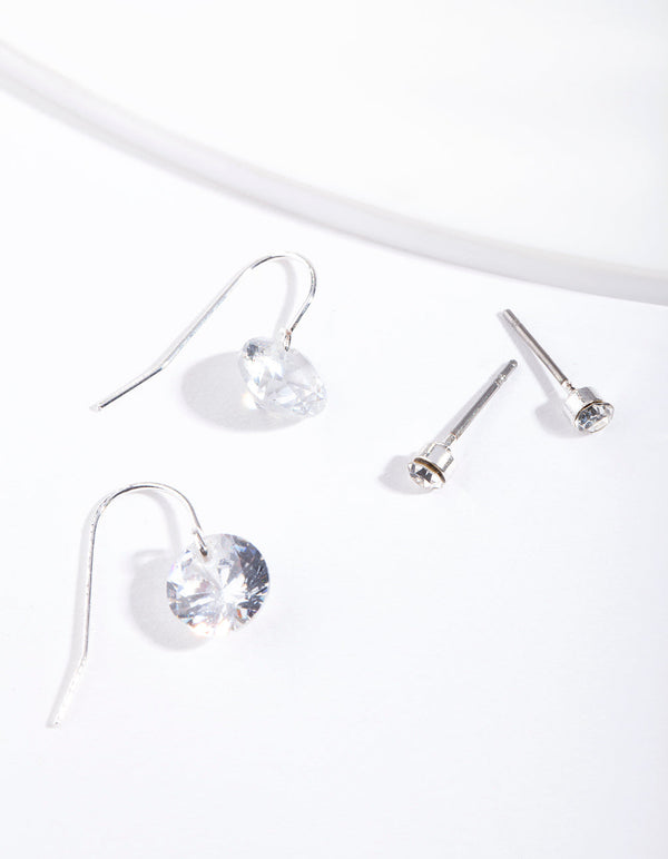 Silver Mini Cubic Zirconia Earring Pack