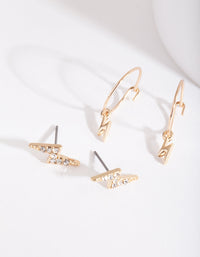 Gold Lightning Earring 2 Pack - link has visual effect only