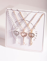 Mixed Metal Key Necklace Pack - link has visual effect only