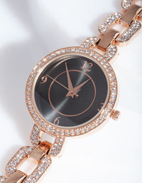 Rose Gold Chain Link Watch - link has visual effect only