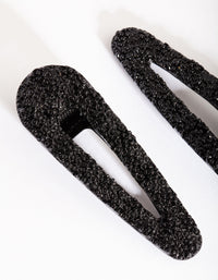 Black Textured Hair Clip 2 Pack - link has visual effect only