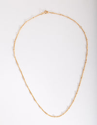 Gold Plated Sterling Silver Bead Chain Necklace - link has visual effect only