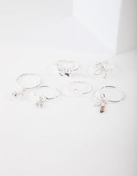 Silver Nature Motif Ring Pack - link has visual effect only