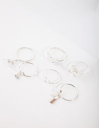 Silver Nature Motif Ring Pack - link has visual effect only