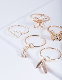Gold Nature Shapes Ring Pack - link has visual effect only