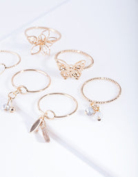 Gold Nature Shapes Ring Pack - link has visual effect only