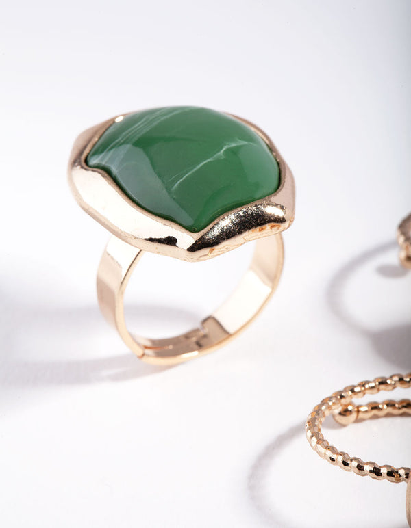 Gold Neutral Green 3 Ring Pack