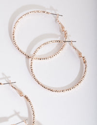 Rose Gold Textured Hoop 3 Pack - link has visual effect only