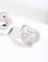 Rhodium Brushed Metal Earrings - link has visual effect only