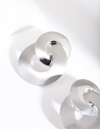 Rhodium Brushed Metal Earrings - link has visual effect only