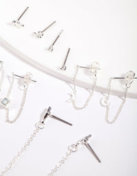 Silver Snake Tassel Mix Earring 6 Pack - link has visual effect only
