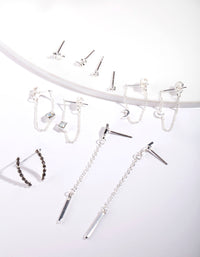 Silver Snake Tassel Mix Earring 6 Pack - link has visual effect only