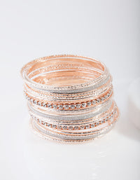 Rose Gold Diamante Glitter Bangle 20 Pack - link has visual effect only