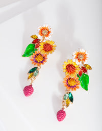 Multi Fruit Flower Earrings - link has visual effect only