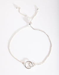 Silver Diamante Linked Bracelet - link has visual effect only