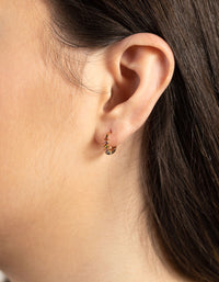 Gold Rainbow Diamante Huggie Earrings - link has visual effect only