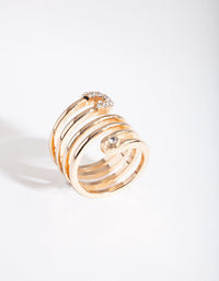 Gold Wrap Safety Pin Ring - link has visual effect only