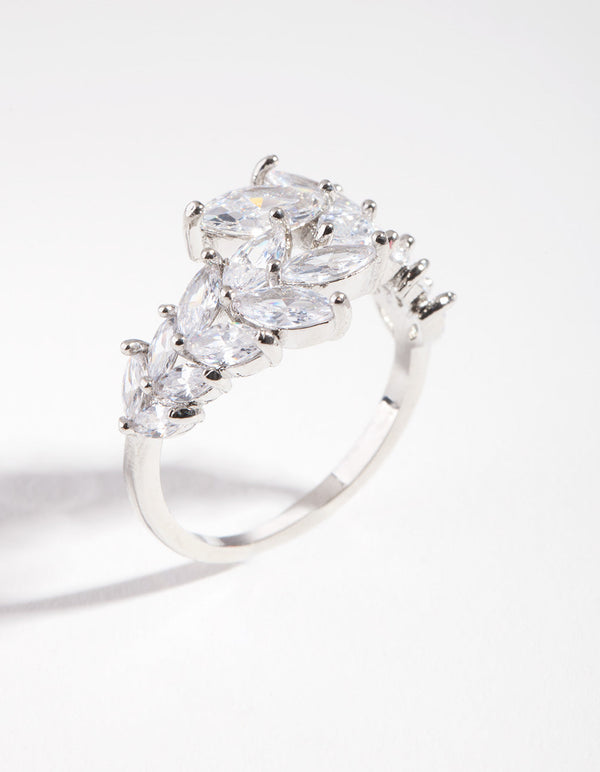 Cubic Zirconia Navette Wrap Ring