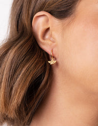 Gold Plated Sterling Silver Cherub Hoop Earrings - link has visual effect only