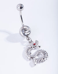 Silver Surgical Steel Diamante and Dragon Belly Bar - link has visual effect only