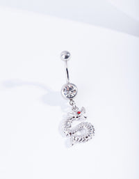 Silver Surgical Steel Diamante and Dragon Belly Bar - link has visual effect only